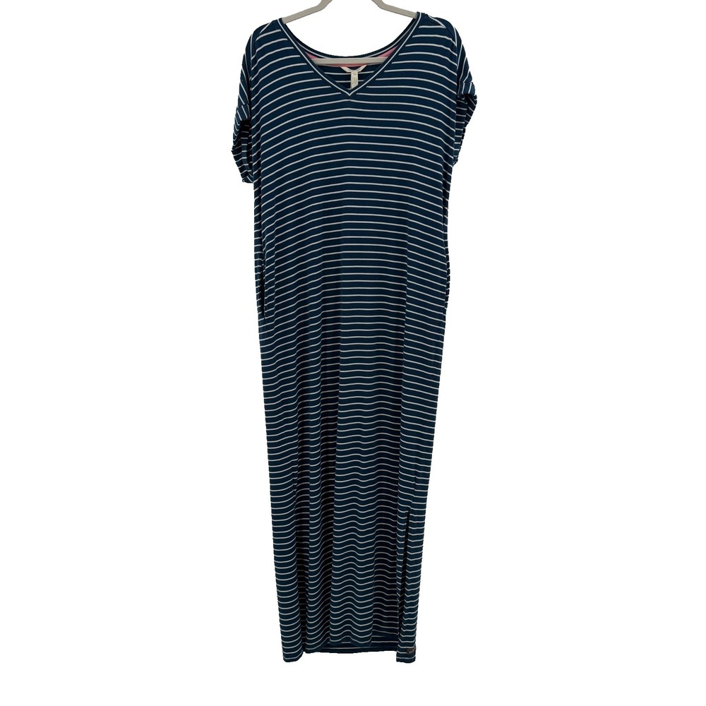 Matilda Jane Womens Maxi Dress S Blue Stripe V Neck Casual Boho Lounge